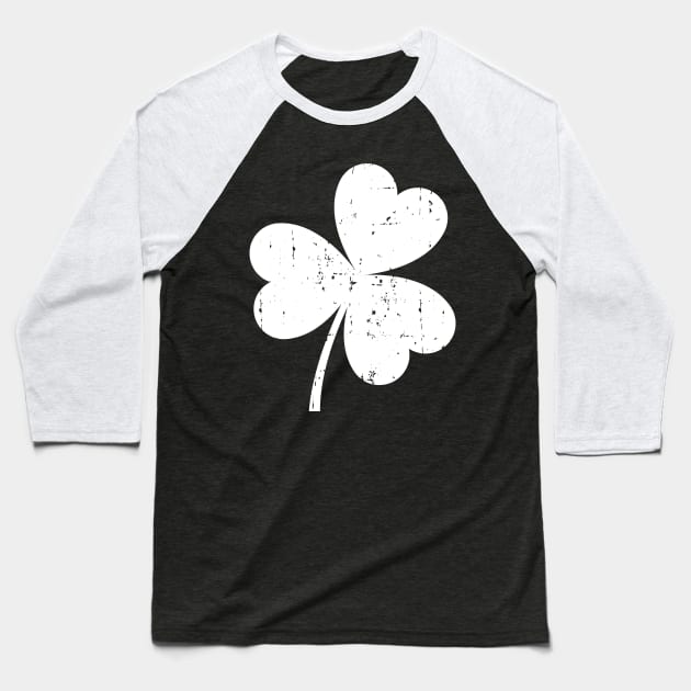 Distressed Clover Leaf St Patricks Day Gift Baseball T-Shirt by BUBLTEES